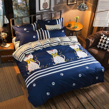 Load image into Gallery viewer, Eyelash Star Yellow 4pcs Kid Bed Cover Set Cartoon Duvet Cover Adult Child Bed Sheet and Pillowcases Comforter Bedding Set 61018