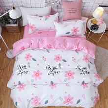Load image into Gallery viewer, Eyelash Star Yellow 4pcs Kid Bed Cover Set Cartoon Duvet Cover Adult Child Bed Sheet and Pillowcases Comforter Bedding Set 61018
