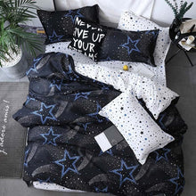 Load image into Gallery viewer, Eyelash Star Yellow 4pcs Kid Bed Cover Set Cartoon Duvet Cover Adult Child Bed Sheet and Pillowcases Comforter Bedding Set 61018
